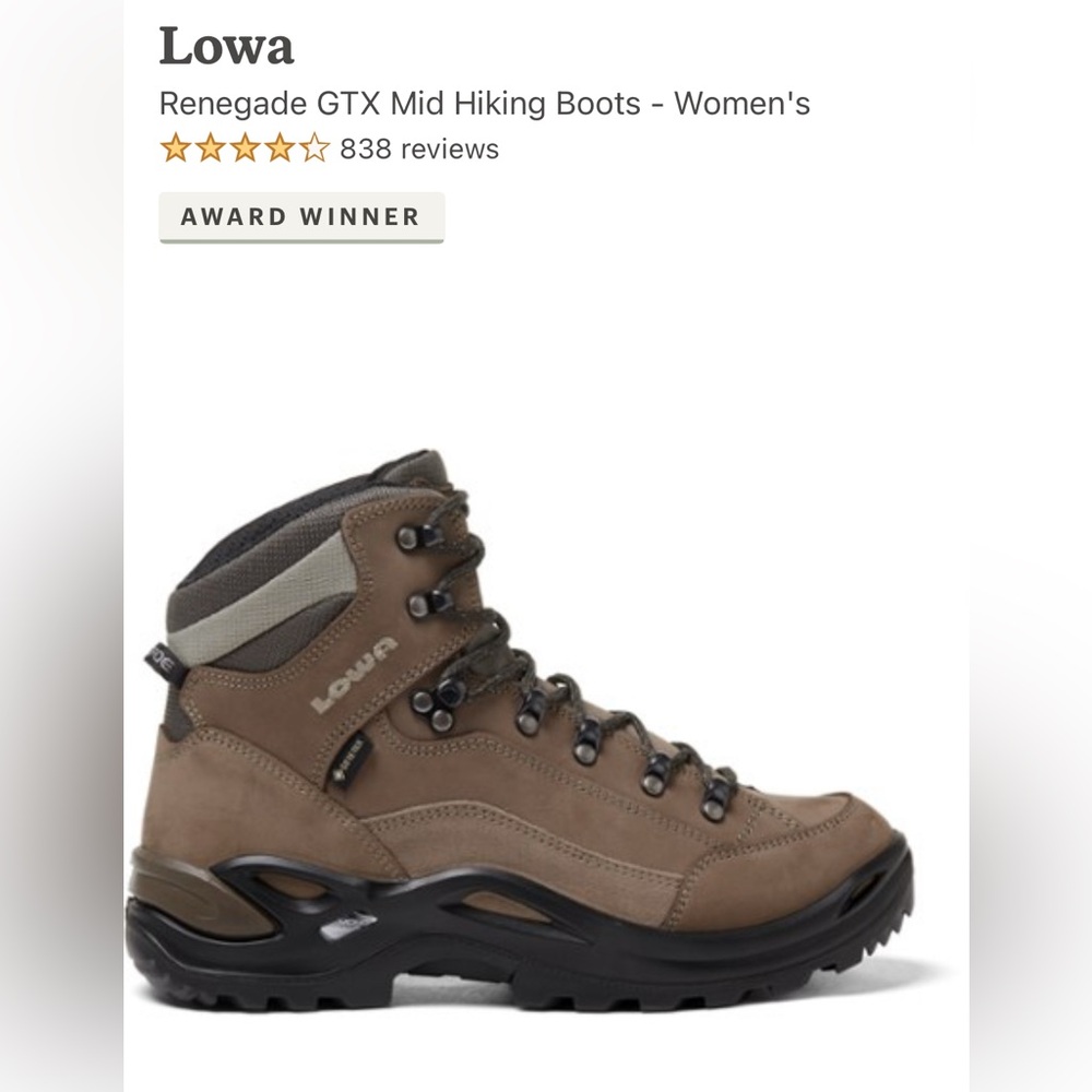 Lowa - women’s size 12 - Renegade GTX mid hiking boots - light brown leather